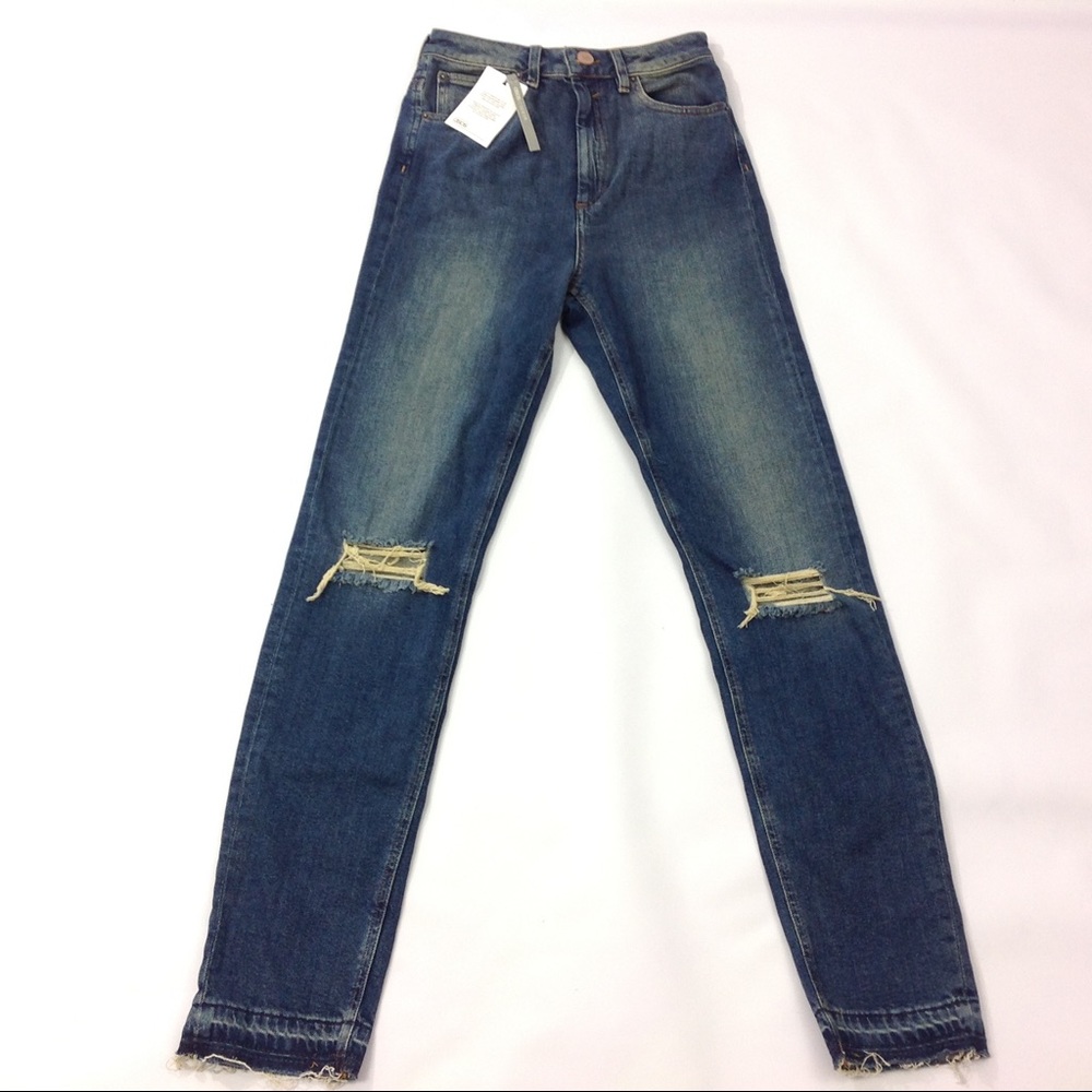 New Asos Denim Distressed Cropped Jeans Destroyed
